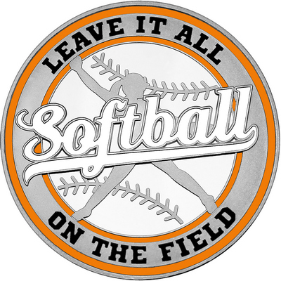 White "Softball" with Orange Outer Circular Borders